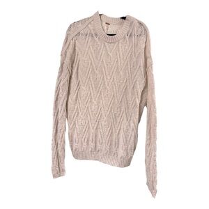 White  Cable Knit Sweater size M‎ free people